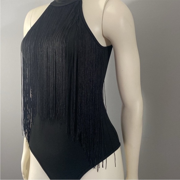 Women’s fringe top sleeveless bodysuit size medium  - Picture 3 of 9